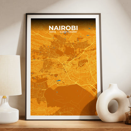 Nairobi Scorch Map Poster