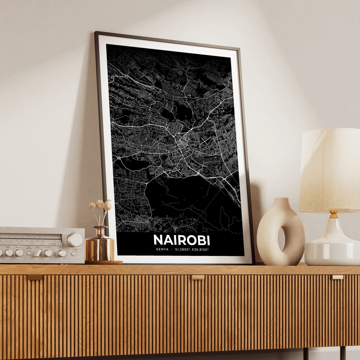 Nairobi Elegant Map Poster