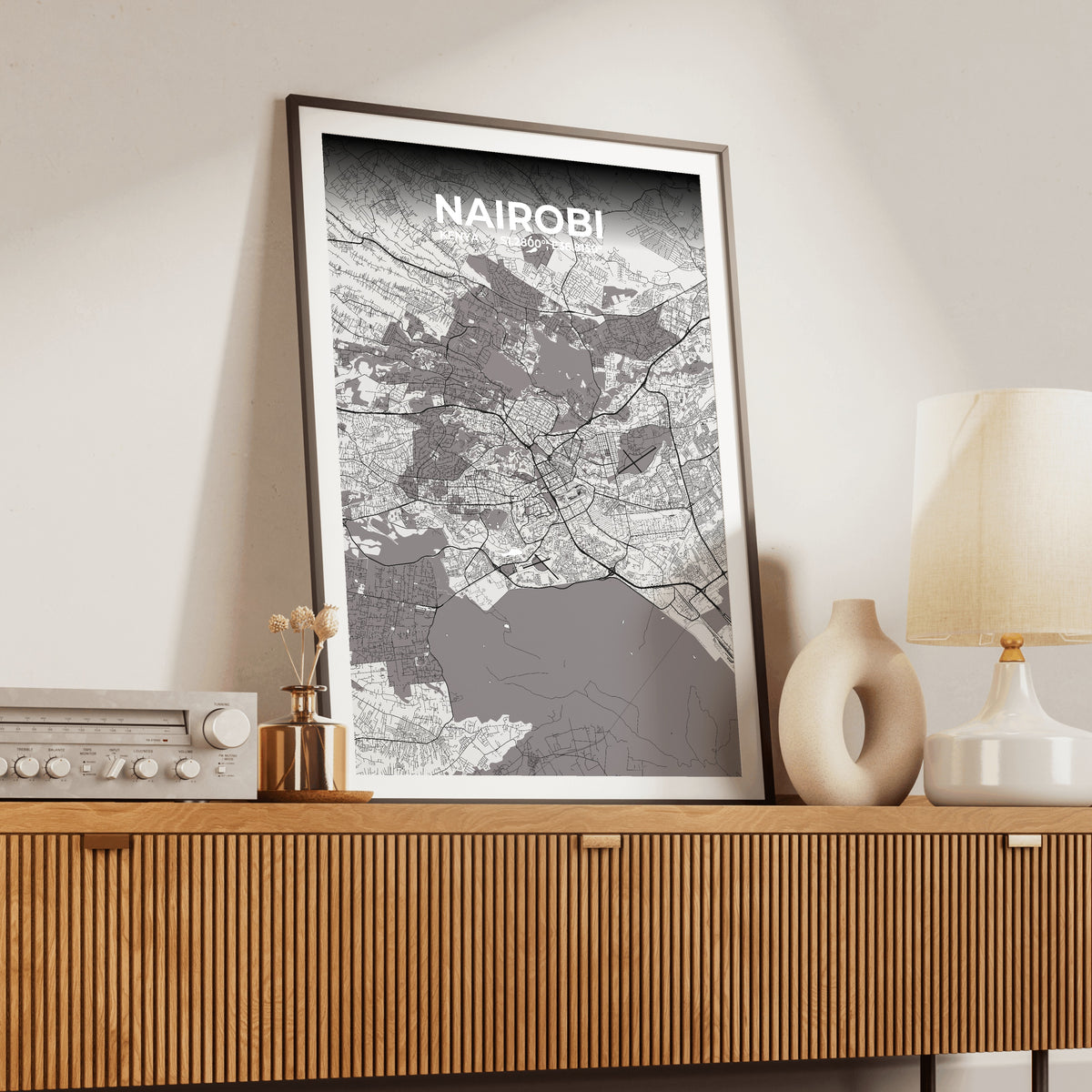 Nairobi Ash Map Poster