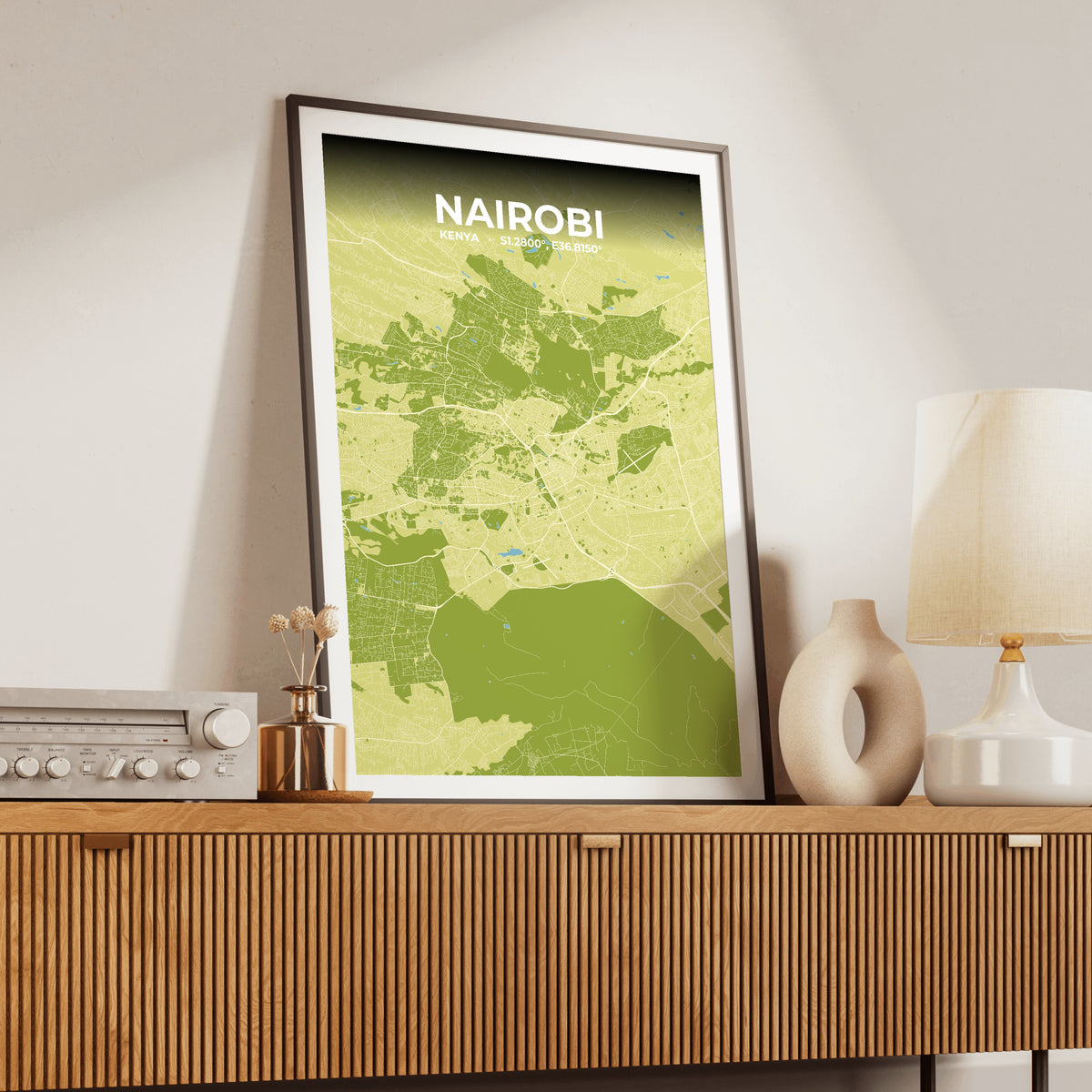 Nairobi Fern Map Poster