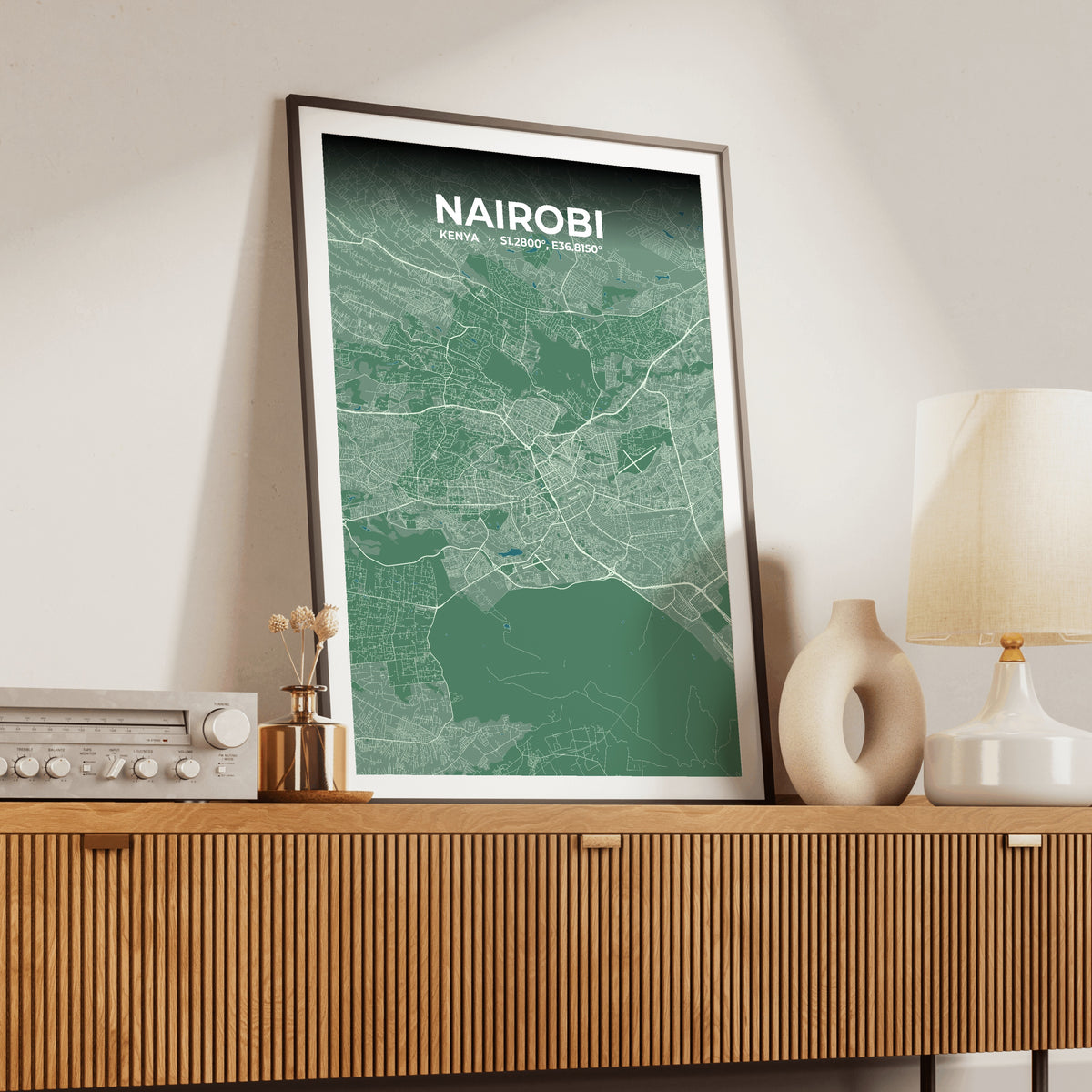 Nairobi Mist Map Poster