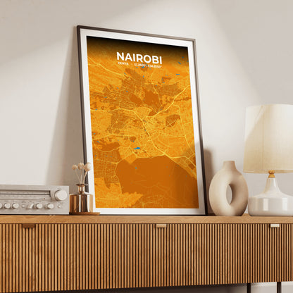 Nairobi Scorch Map Poster