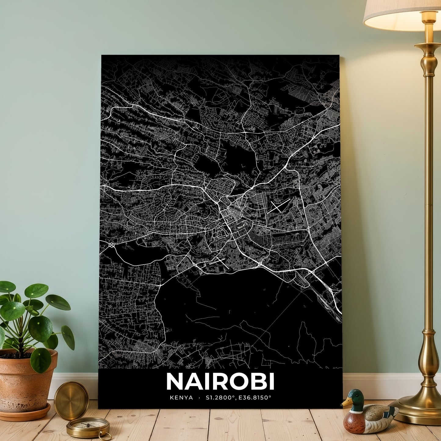 Nairobi Elegant Map Poster