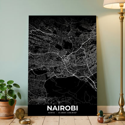Nairobi Elegant Map Poster