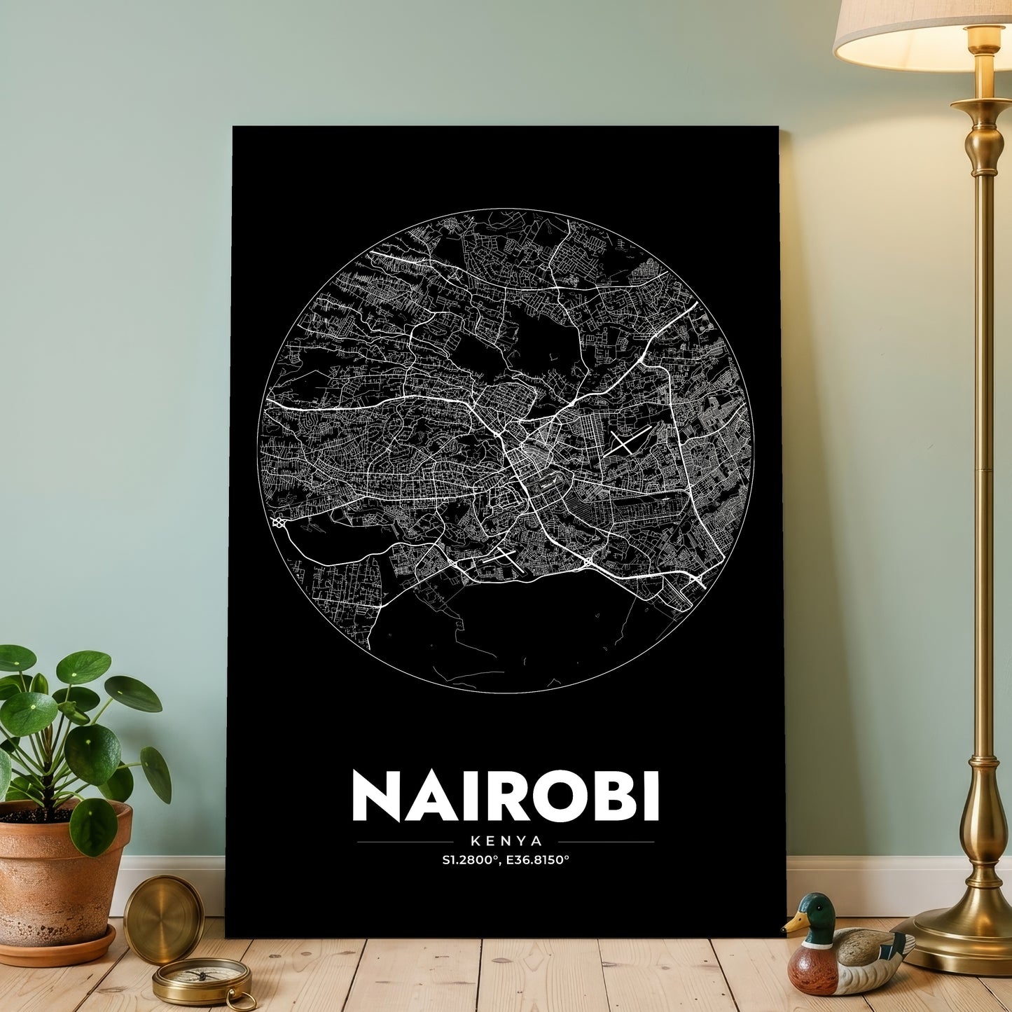 Nairobi Spot Map Poster