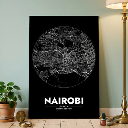 Nairobi Spot Map Poster
