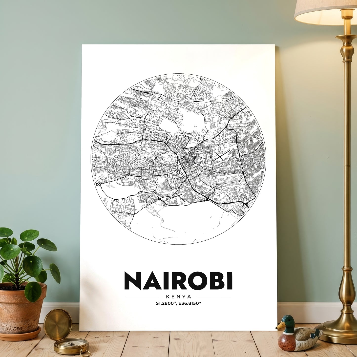 Nairobi Spot Map Poster