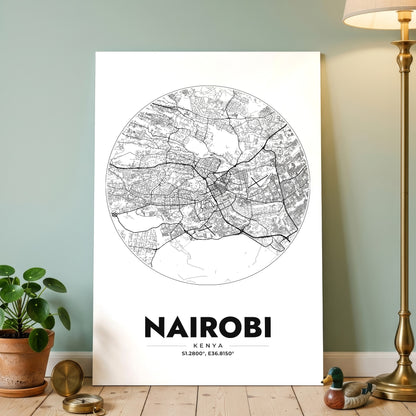 Nairobi Spot Map Poster