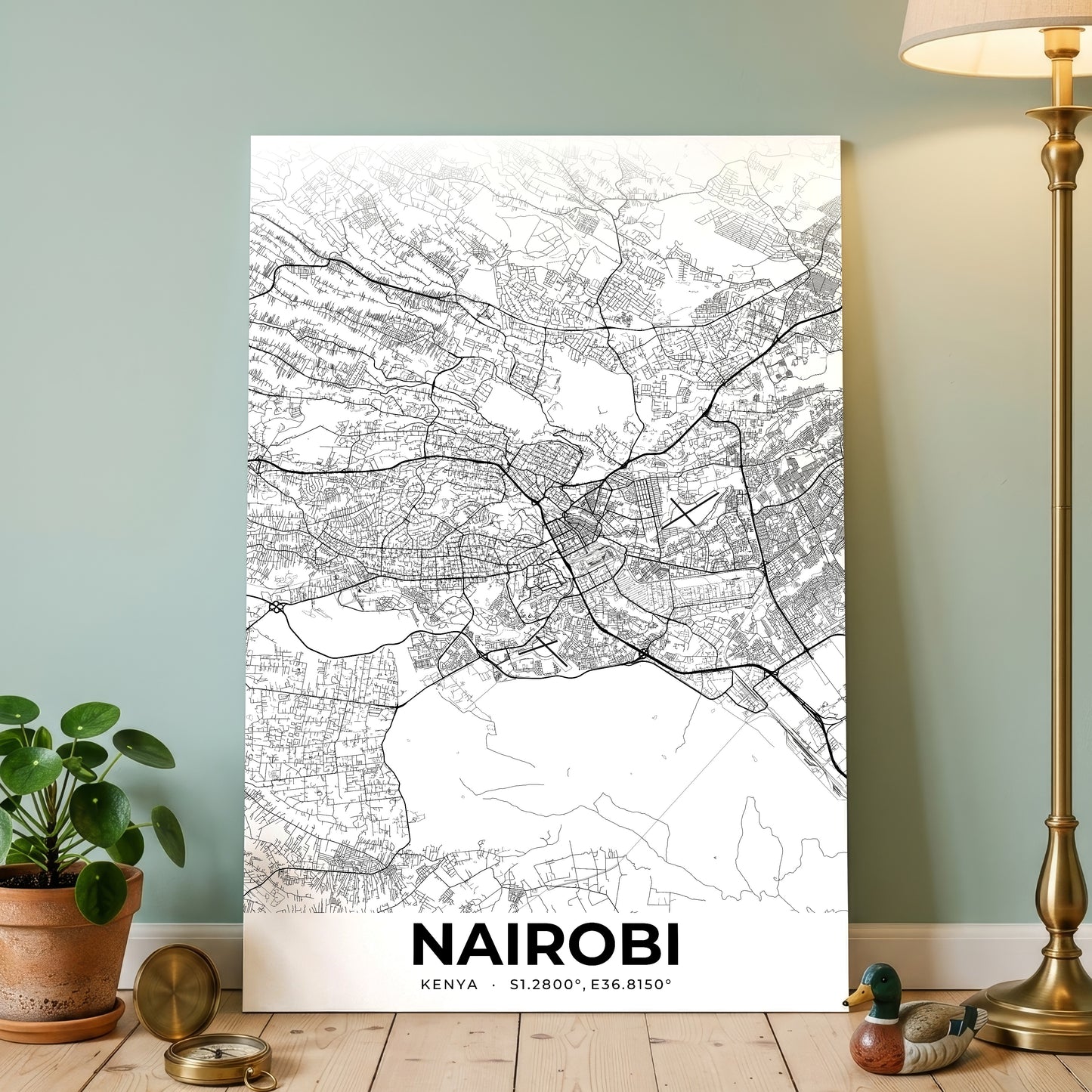 Nairobi Elegant Map Poster