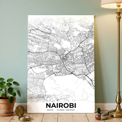 Nairobi Elegant Map Poster
