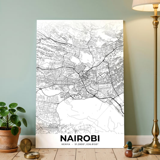 Nairobi Elegant Map Poster