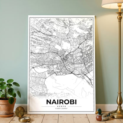 Nairobi Modern Map Poster