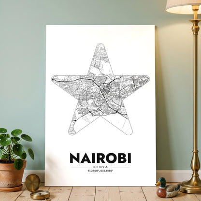Nairobi Star Map Poster