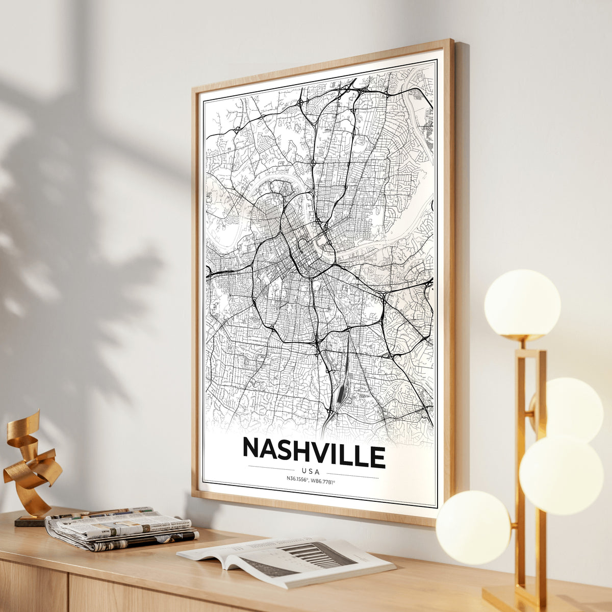 Nashville Modern Map Poster