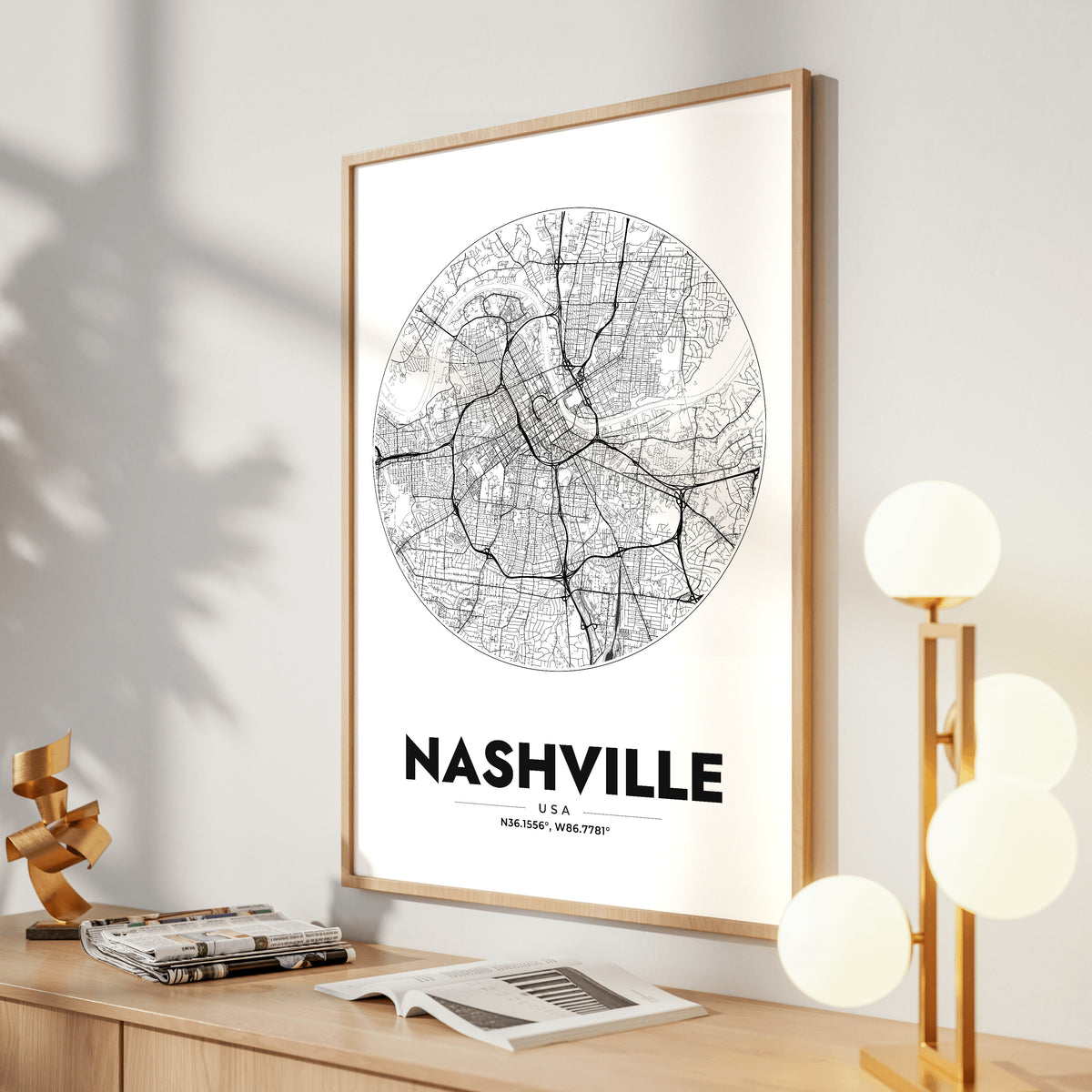 Nashville Spot Map Poster