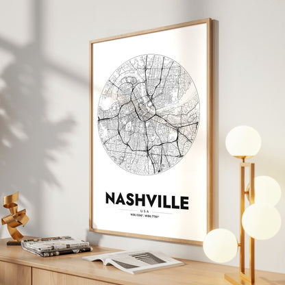 Nashville Spot Map Poster