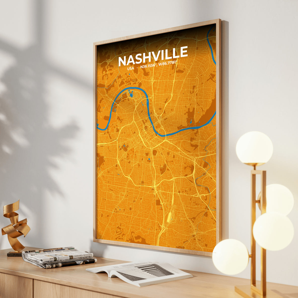 Nashville Scorch Map Poster