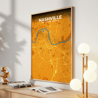 Nashville Scorch Map Poster