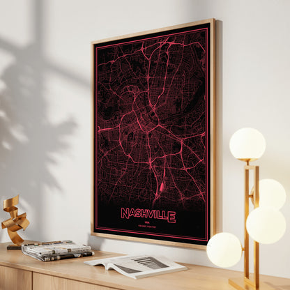 Nashville Phosphor Map Poster - System Alert
