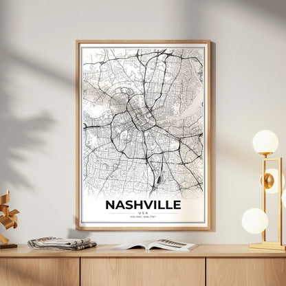 Nashville Modern Map Poster