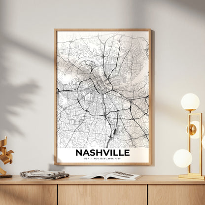 Nashville Elegant Map Poster