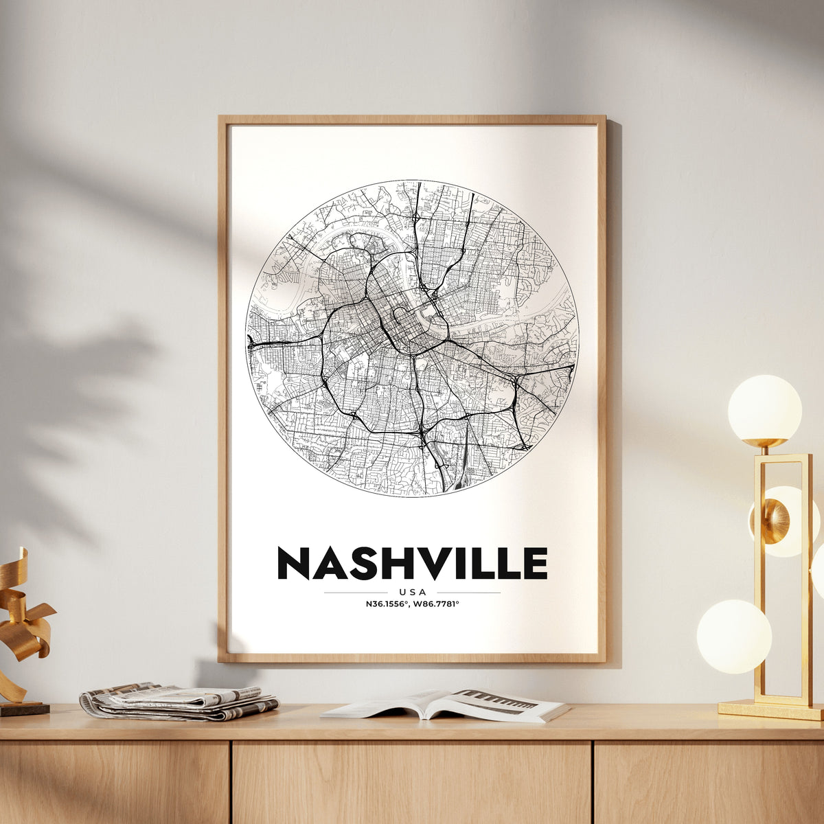 Nashville Spot Map Poster
