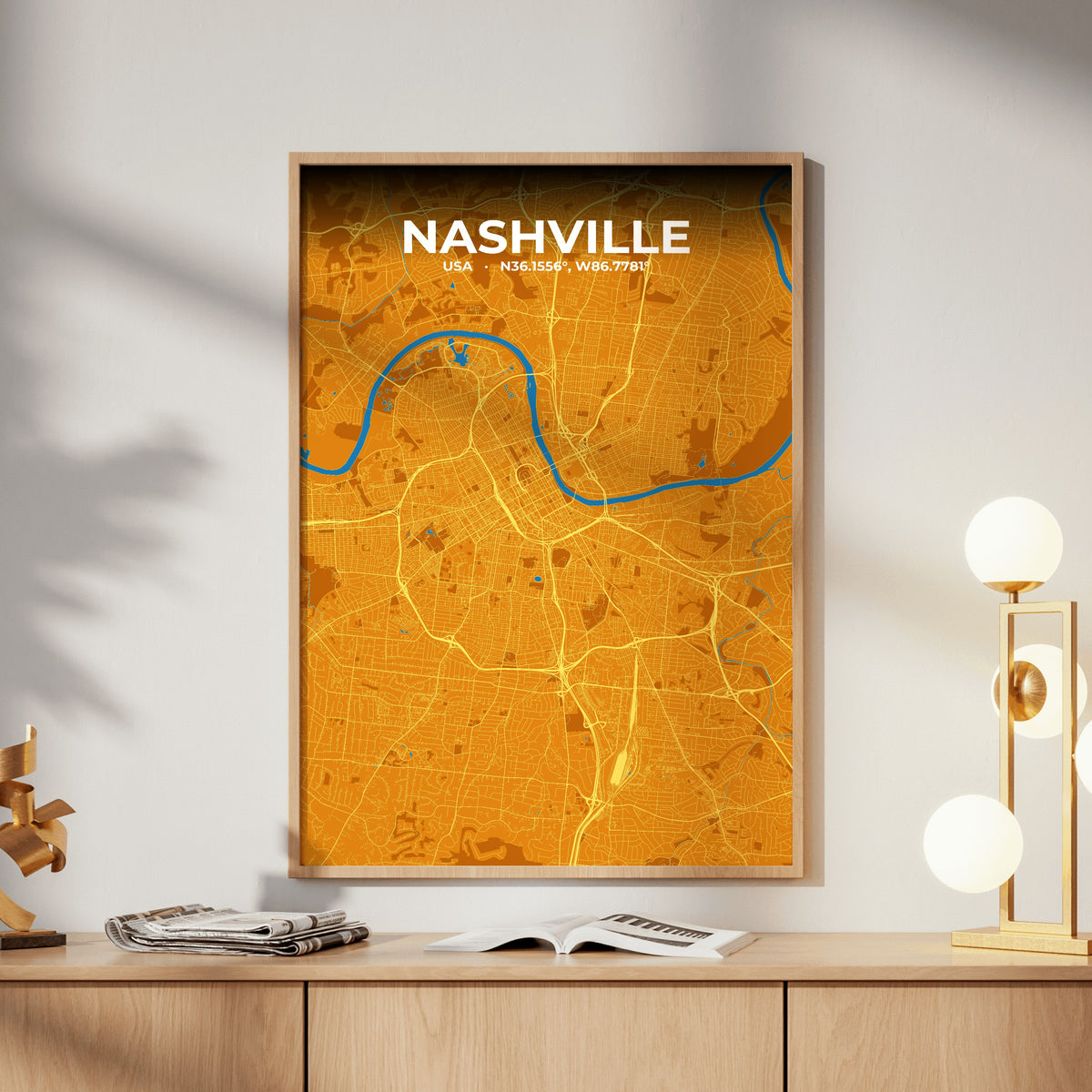 Nashville Scorch Map Poster