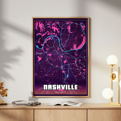 Nashville GTA Map Poster