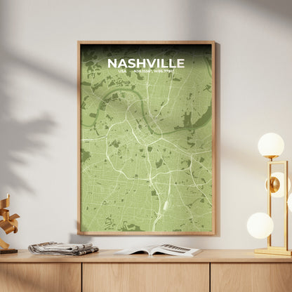 Nashville Grove Map Poster