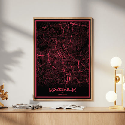 Nashville Phosphor Map Poster - System Alert