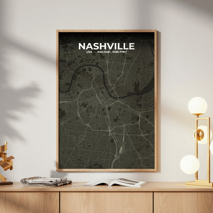 Nashville Sable Map Poster