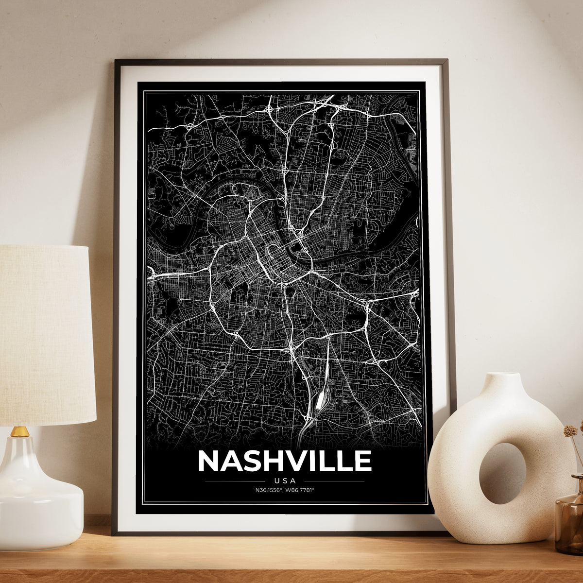 Nashville Modern Map Poster