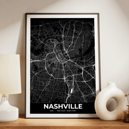 Nashville Elegant Map Poster