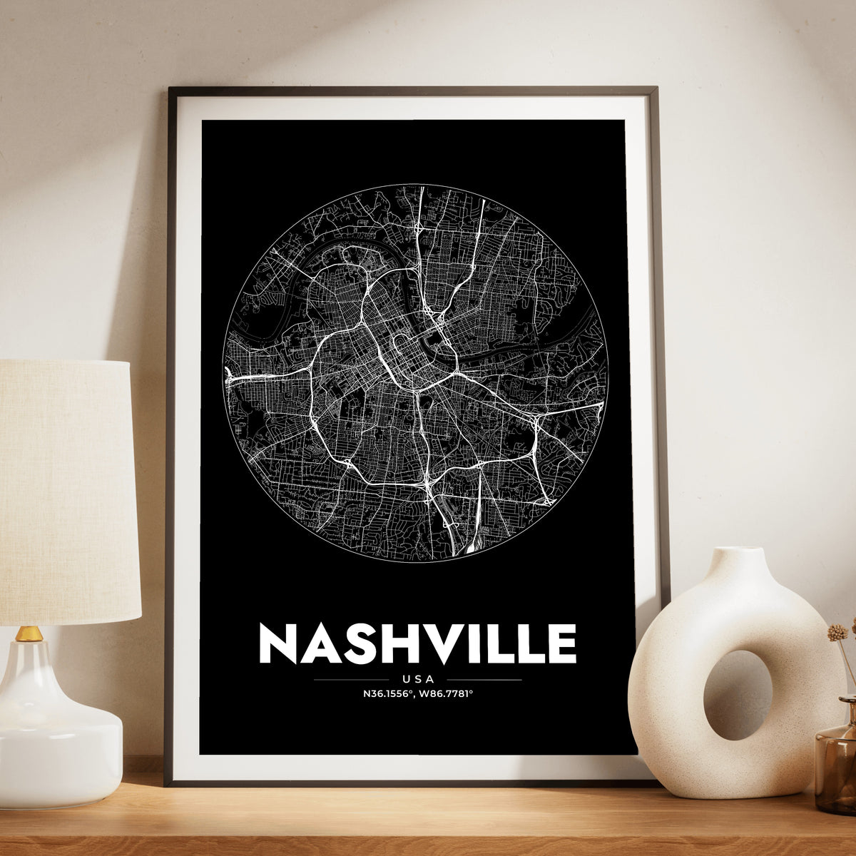 Nashville Spot Map Poster