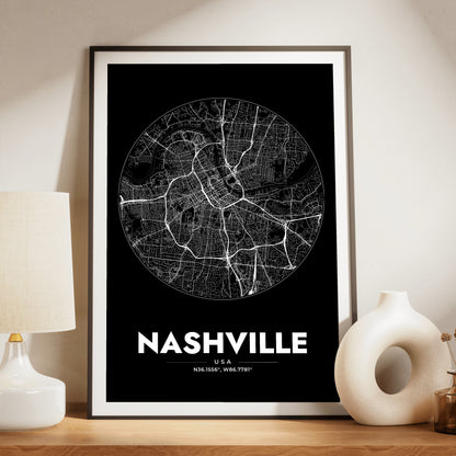 Nashville Spot Map Poster