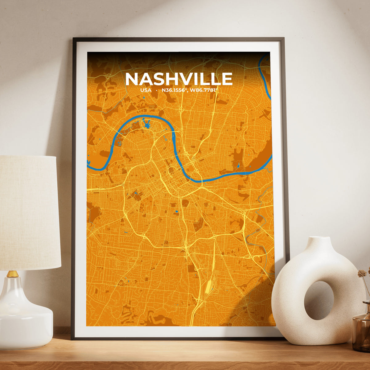 Nashville Scorch Map Poster