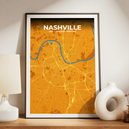 Nashville Scorch Map Poster