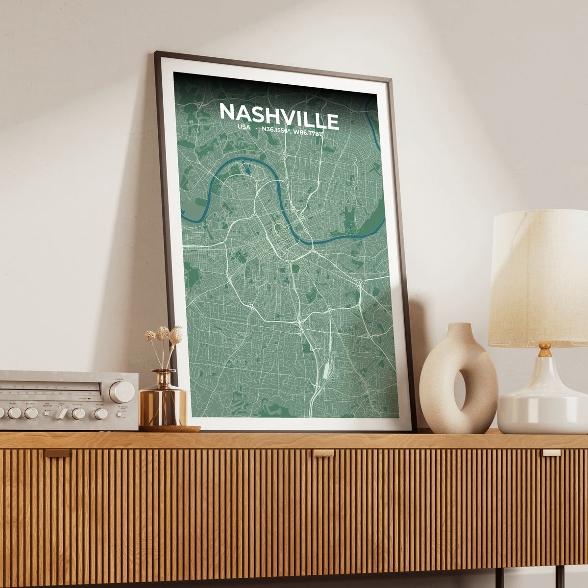 Nashville Mist Map Poster