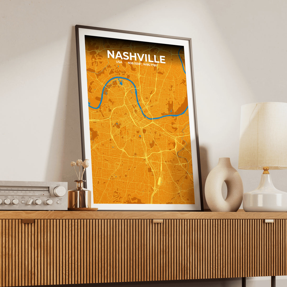 Nashville Scorch Map Poster