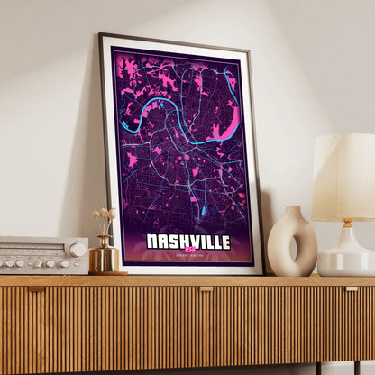 Nashville GTA Map Poster