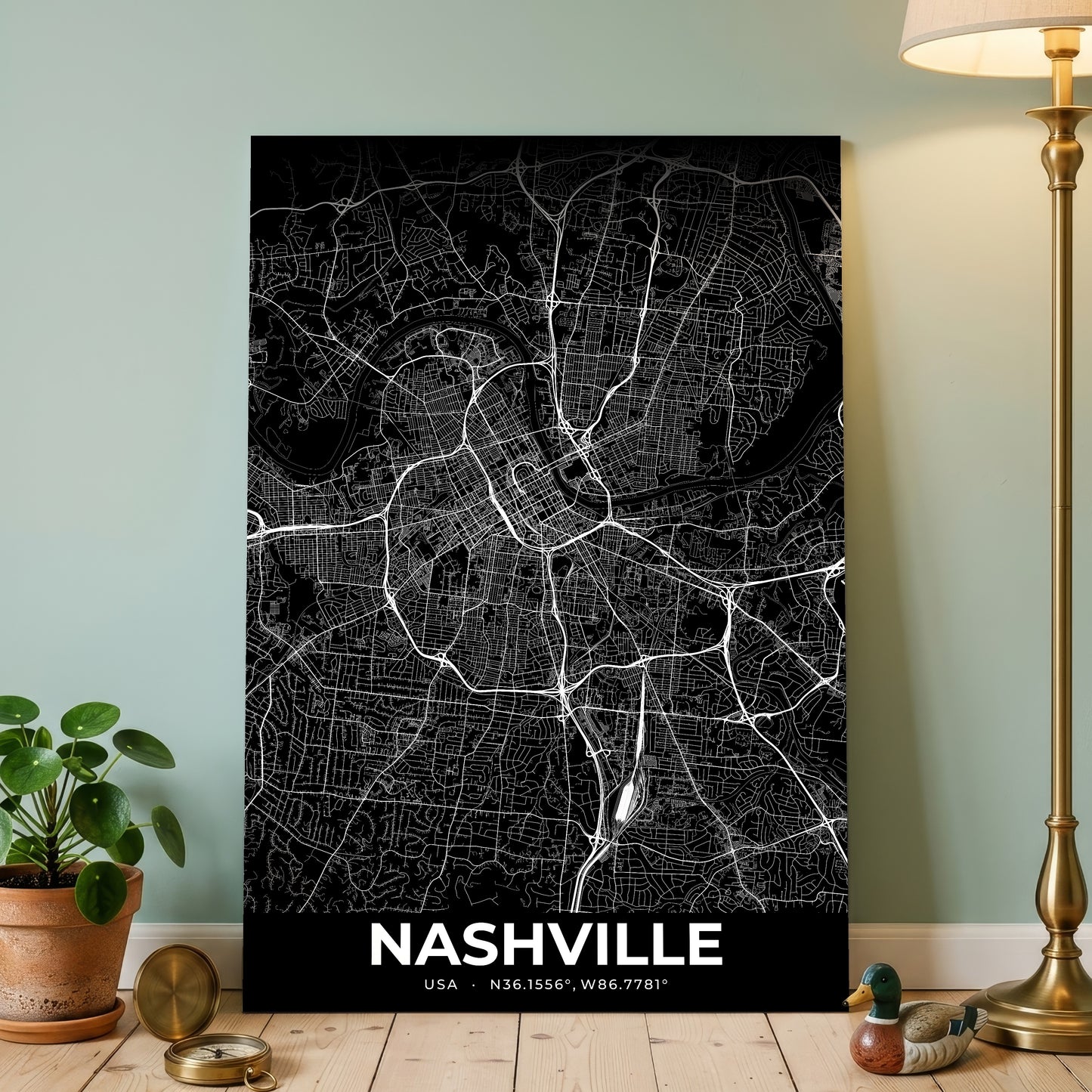 Nashville Elegant Map Poster