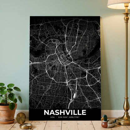 Nashville Elegant Map Poster