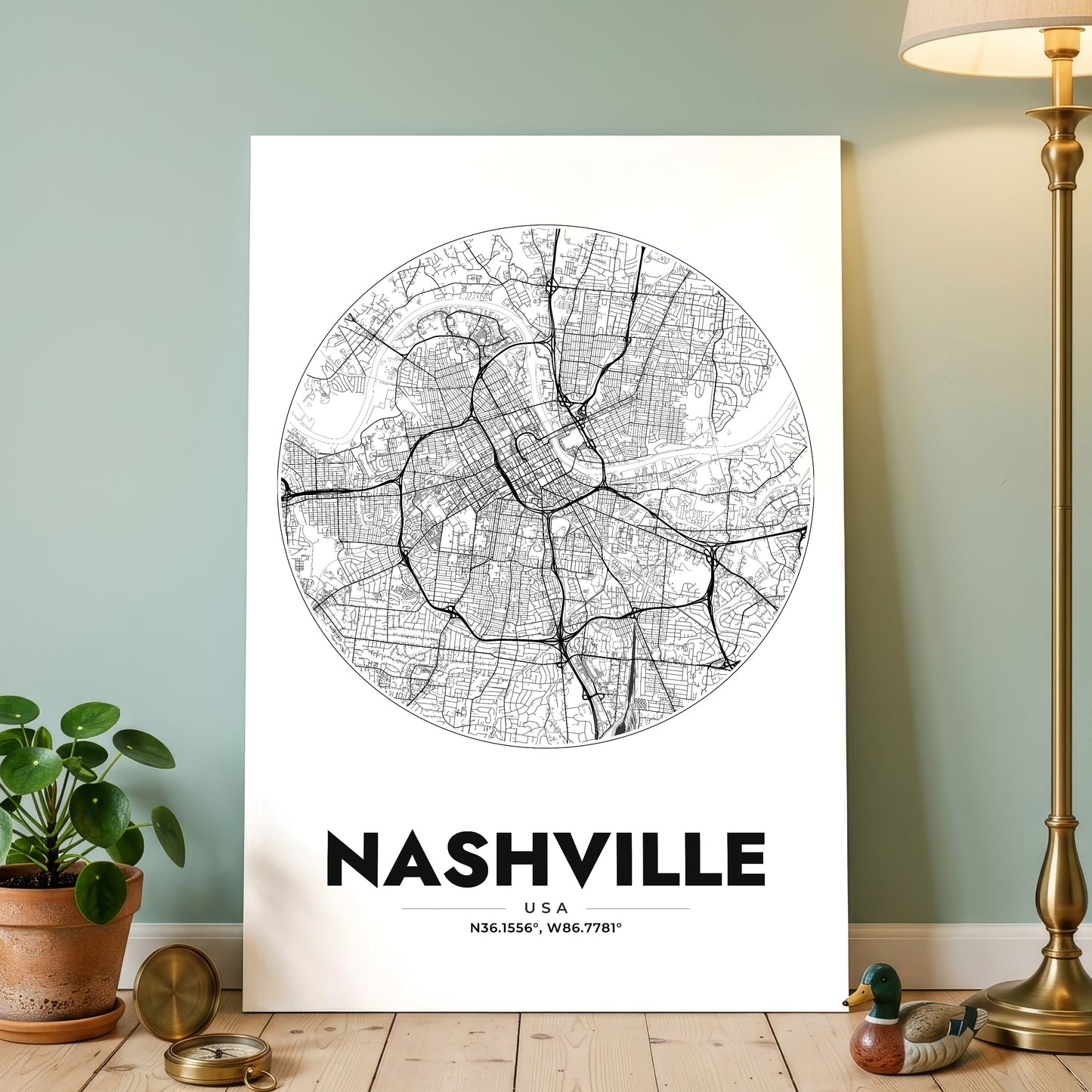 Nashville Spot Map Poster