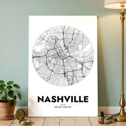 Nashville Spot Map Poster