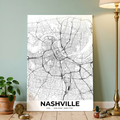 Nashville Elegant Map Poster