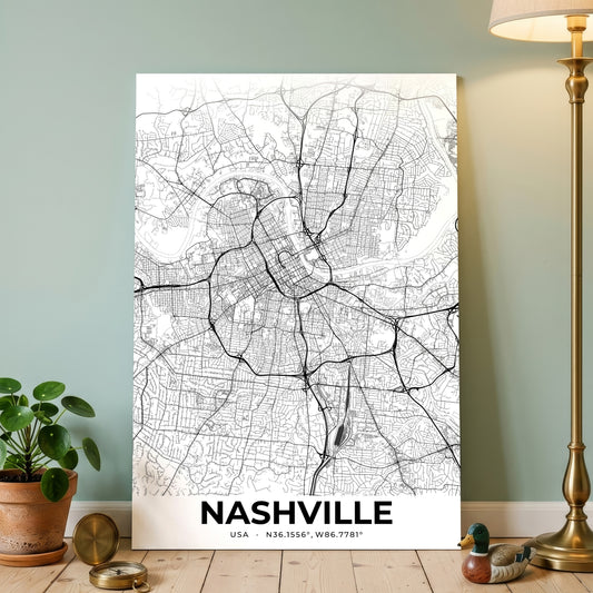 Nashville Elegant Map Poster