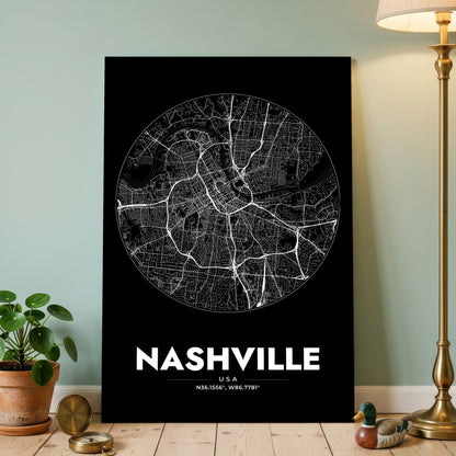 Nashville Spot Map Poster