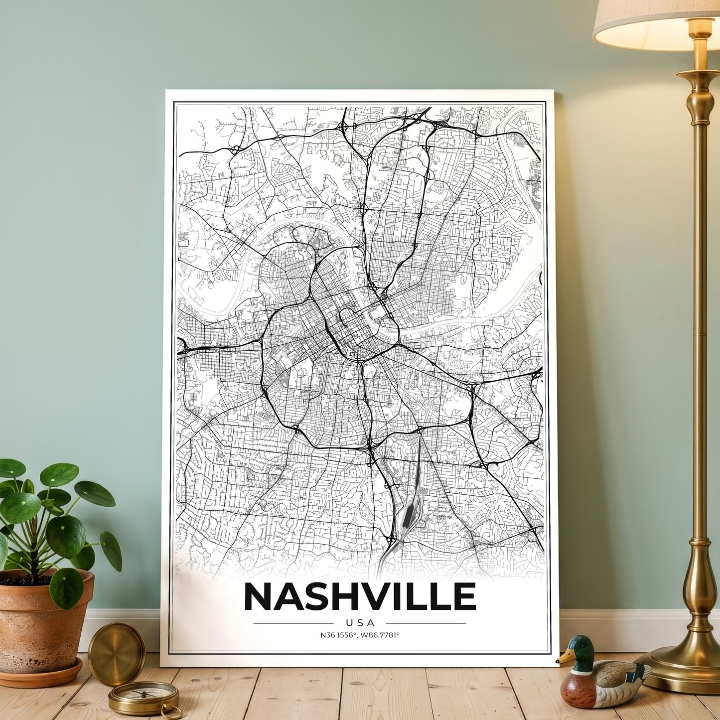Nashville Modern Map Poster
