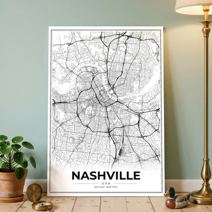 Nashville Modern Map Poster