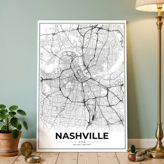 Nashville Modern Map Poster